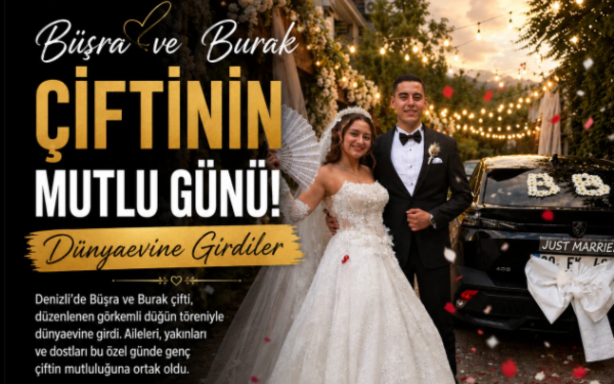B&uuml;şra ve Burak &Ccedil;iftinin Mutlu G&uuml;n&uuml;: D&uuml;nyaevine Girdiler